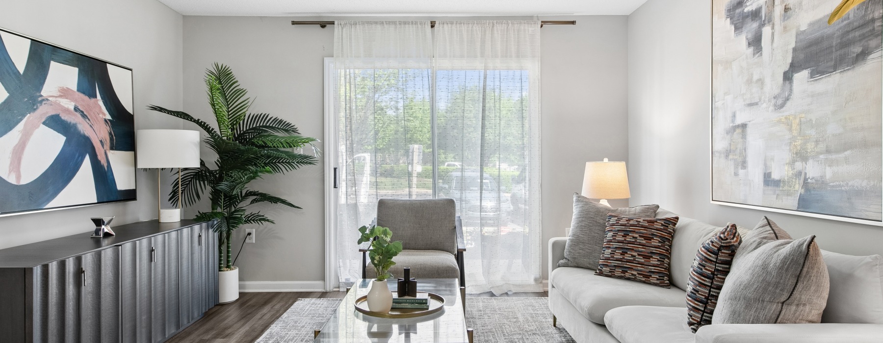 Living room in Apartment at Fieldstone Apartments in Mebane,NC