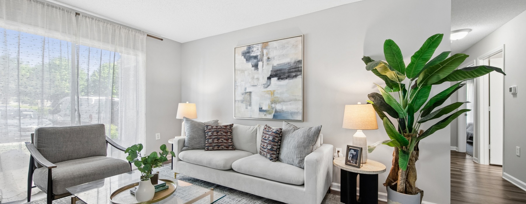 Living room in Apartment at Fieldstone Apartments in Mebane,NC